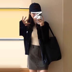 HUOLISI | Elegant Beautiful Black Knitted Cardigan for Women
