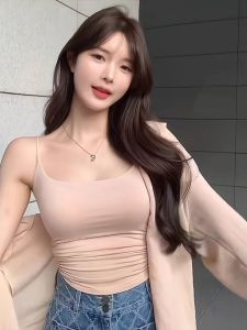 เสื้อกั๊กโยคะสีชมพูสำหรับผู้หญิงพร้อมแผ่นเสริมหน้าอก เสื้อชั้นในแบบลำลอง ใส่ได้ทั้งฤดูร้อนและฤดูหนาว เสื้อชั้นในสำหรับเล่นกีฬา