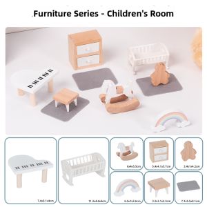 iekool | Scandinavian Style Miniature House Kitchen Set for Girls Wood