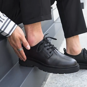 Trendy Mens Leather Casual Shoes Black Laces Mens Business Office Shoes Lightweight Soft Leather sole Mens Dress Formal shoes Party Ceremony Shoes Scarpe Casual Uomo Leather Watches For Men - Lazada