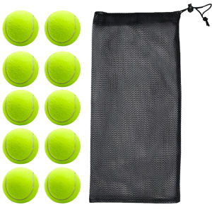 10pcs Tennis Balls With Mesh Carry Bag Practice Ball High Elasticity Pet Dog Playing Balls Outdoor Sports For Tennis Training