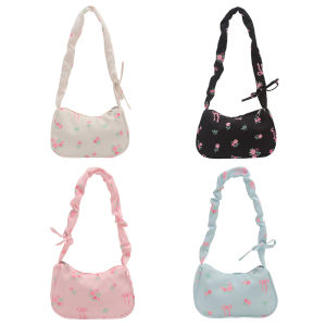 Mireille กระเป๋าสะพายไหล่แฟชั่นหูรูดผู้หญิงความจุมากสายรัดปรับได้ถุงผ้าใบเล็กมีสไตล์กระเป๋าหิ้วกระเป๋าโฮโบเก๋ไก๋