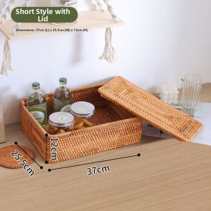 Covered Wicker Storage Basket