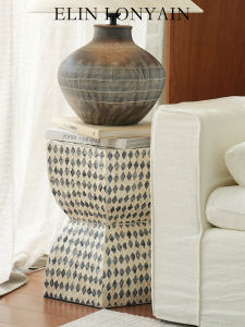 ELIN LONYAIN | Creative Vintage Mother-of-Pearl Inlayed Stool Imported from Vietnam