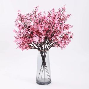 Hoa Anh Đào Hồng Gypsophila Hoa Nhân Tạo Cây Giả Bó Hoa Cho DIY Đám Cưới Trang Trí Nhà Giả Giáng Sinh Nhánh Bình Hoa