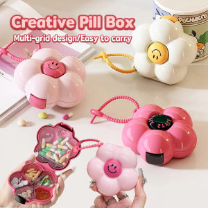Ellebreen Pill Box Portable Sealed Storage Box Dopamine Colors Travel Storage Box 1Pc