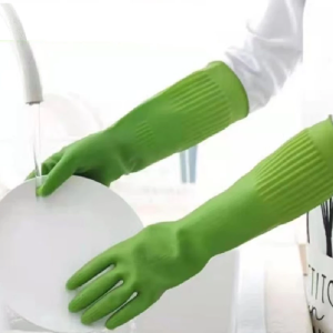 1pair Thick Household Gloves LONG SIZE Laundry Gloves Kitchen Washing Gloves Rubber Gloves