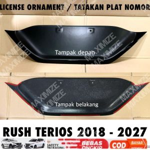 License Ornament Rush Terios 2018 2024 2025 2026 2027 List Tatakan Plat Nomor Hitam Glossy