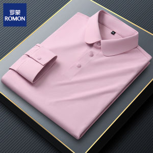 Lormen Mens Long Sleeve Polo Shirt Spring Autumn Style No Ironing Seamless High End Base Shirt Top Business Casual Fashion
