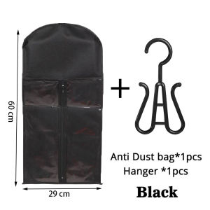 1Set Wig Storage Bag With Hanger Hair Bags With Plastic Hanger For Virgin Hair Black Wig Organizer Hangers For Multiple Wigs New