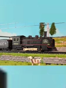 Electric Retro Train Rail Transport Cargo Train Set Spray Lights and Music Gifts for Kids