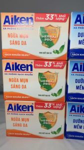 Combo 4 Xà Bông Cục Sạch Khuẩn Aiken 120g  (480G)