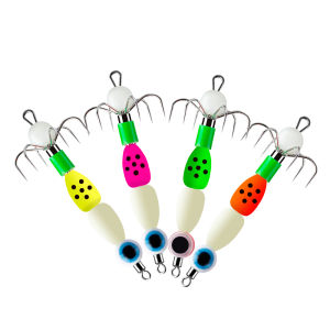 Luminous Squid Jig Hooks Kit 3Pcs/10Pcs Squid Baits Night Fishing Fresh Saltwater Lures Baits Squid Hook with Box