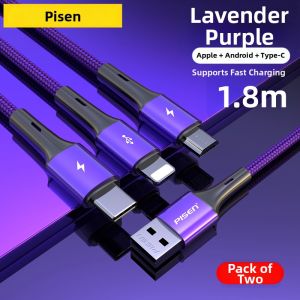 pisen | Fast Charging Triple Device Car Data Cable