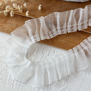 High-End Lolita Lace Trim Handmade DIY Baby Clothes Decorative Pleated Skirt Hem Pain Bag Large Elastic Tube