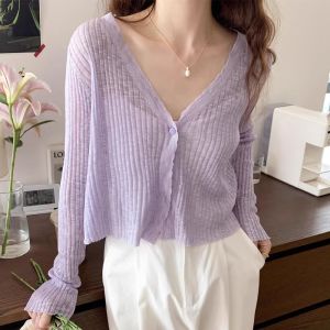 PEIXI | Icy Filament Thin UV-Protective Knit Cardigan