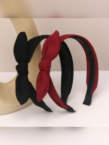 Korean Style Rabbit Ear Hairband: Sweet Butterfly Knot Women's Accessory & Versatile Outdoors Hair Press Card Holder