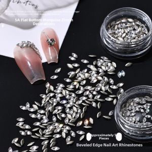 Mini Super Shiny Micro Zircon Wheat Ear Nail Art Flat Bottom Oval Zircon Stone Jewelry 5A Super Shiny Nail Diamond Assorted Shapes 50pcs