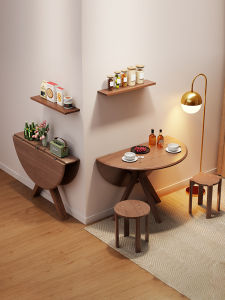 Season Wood Language Solid Wood Foldable Dining Table Balcony Table Chair Combination Modern Minimalist Style Artistic Design