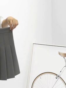 Black Pleated Skirt & Gray High Waist A-Line Skirt