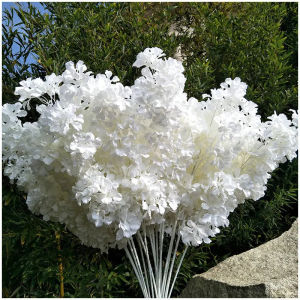 10 ชิ้นสีขาวสาขาหิมะ Gypsophila พืชประดิษฐ์ cherry blossom งานแต่งงานตกแต่งดอกไม้ประดิษฐ์