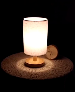 Bedside Lamp LED Night Light Warm Christmas Gift Wood Table lamp Decoration Light for Bedroom Study