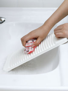 Small Plastic Laundry Board PONYKASEI WS-022 Handheld Non-Slip Washing Board for Washing Socks And Clothes Home Use