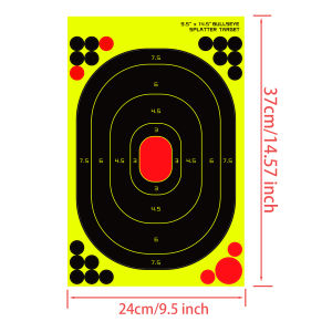 9.5*14.5-inch Competition Shooting Practice Black Track Target Paper Splatter Color-Changing Self-Adhesive Stickers