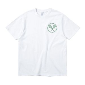 T-shirt De Sport De Course Décontracté En Pur Coton Rétro Américain Jouant Au Tennis Nouveau T-shirt Impression De Lettres Homme