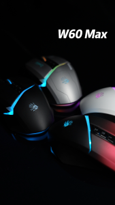 [Bloody Official ] A4Tech Bloody W60Max Wired RGB FPS Gaming Mouse 10000 CPI All Buttons Programmable 2000Hz Report Rate 250 IPS 4M Onboard Memory