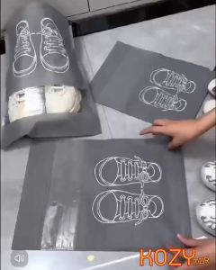 kozimor ถุงใส่รองเท้าแบบหูรูด กันน้ำกันฝุ่น 27x36cm/32x44cm ถุงเก็บรองเท้า พกพาสะดวก