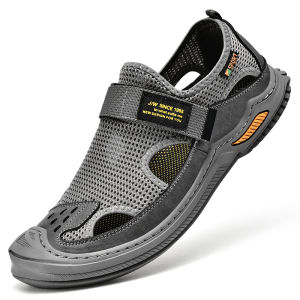 รองเท้าแตะชายหาดกันลื่นทนทานต่อการสึกหรอสำหรับผู้ชาย QIPAIBULLS รองเท้าแตะแบบสวมสบายสำหรับฤดูร้อน ระบายอากาศได้ดี