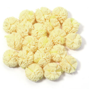 25mm Polyester Lace Ball Gauze Elastic Flower Pompoms Craft Plush Mesh Pendant for DIY Hairpins Sewing Decoration Accessories