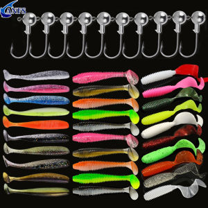 Mồi Câu Cá Mềm Bộ 10 Chiếc/30 Chiếc Silicone Nhân Tạo Mồi Giun Với Tàu Quay Jig Đầu Móc Cho Đại Dương Sông Hồ Bãi Biển Câu Cá