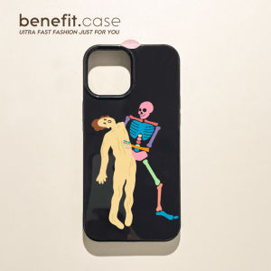 Benefit American Retro Colorful Skull Silicone Phone Case for iPhone 16 pro Max 15 pro 13 14 Series 12 Unique Design 11 Soft Shell XS Max XR Anti-Fall 8P