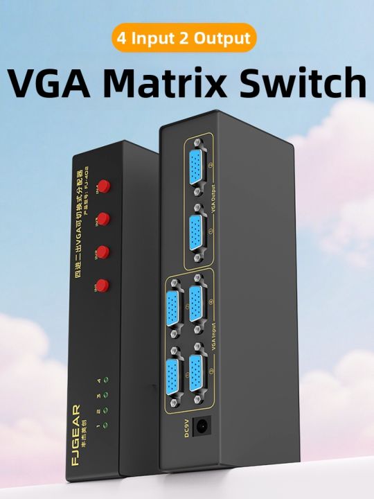 Earise | VGA Distributor Video Switcher Multi-Computer Display Splitter ...