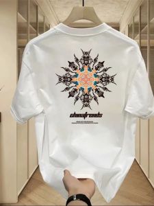 Áo Thun Cotton Tay Ngắn Mùa Hè Cho Nam Dáng Rộng in Họa Tiết Mỹ Cổ Tròn Thường Ngày Thời Trang Chống Khuẩn