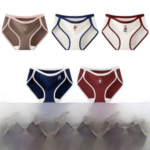 Miiow | Antibacterial Pure Cotton Bear Briefs Womens Mid-Waist Sports Triangle Shorts MiiOW Cartoon Design Cotton Underwear