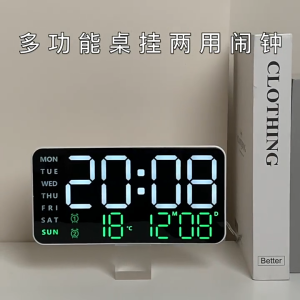 2026 NEW Large Digital Wall Clock Temp Date Week Display Remote Control USB Powered Table Clock Wall-mounted Dual Alarms LED Clocks