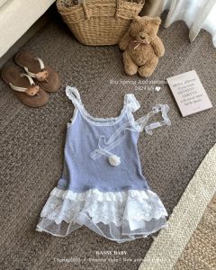 Kumikumi Pure Desire Lace Trim Halter Neck Vest Womens Summer Floral Sash Top Slim Fit Commute Style Regular Length