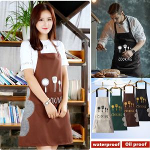 PVC Kitchen Aprons For Women & Men: Wipe Hand Oil-proof Waterproof Chef Work Apron