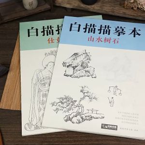 `Flowers and Plants Art Book for Adult Beginners: Trace Line and Coloring Drawing Teaching Book in Chinese Modian 中国画入门白描画稿临摹画册工笔画山水植物画线稿工白描摹本墨点美术国画山水人物工笔画白描入门描摹画册白描临摹本底稿线稿本`