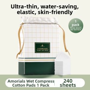 AMORTALS | Stretchable Mummy Facial Cotton Pads Makeup Remover Bandage Wet Wipes for Face Care Normal Size Basic Packaging