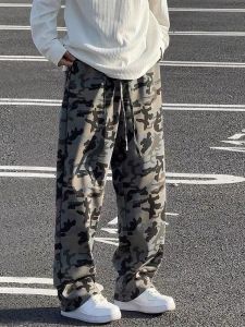 Quần Dài Thể Thao Nam Nữ Phong Cách Hip Hop Mỹ Quần Dài Ống Rộng Ống Đứng Quần Dài Thường Ngày Mùa Thu Đông