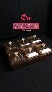 Toples Akrilik Idul Fitri 6 In 1: Aksesoris Makanan Transparan & Nampan Saji Mewah