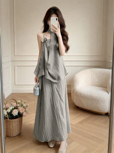 SENWA | Cool Sense New Chinese Style Summer Grey Dress Suit
