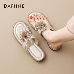 Daphne | Flat Crystal Slide Sandals
