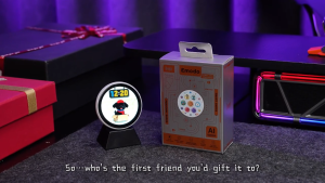 Divoom Emodo Digital Badge 1.8" HD Touch Screen | Custom Pixel Art Display | Bluetooth App Control | RGB LED Name Badge