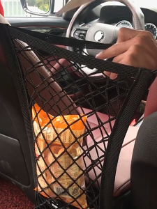 Beg Ersih Simpanan Kereta Motorcycle Storage Bag Car Seat Storage Net Organizer Back Seat Storage Mesh Net Bag Practical Strong Nylon 汽车储物网兜