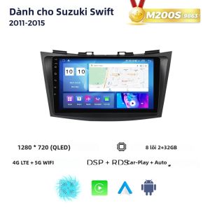 Màn Hình Radio Android Auto Carplay MEKEDE 9 Inch Cho Suzuki Swift 2010-2016 Tích Hợp WiFi 4G Đầu Phát Đa Phương Tiện Âm Thanh Nổi